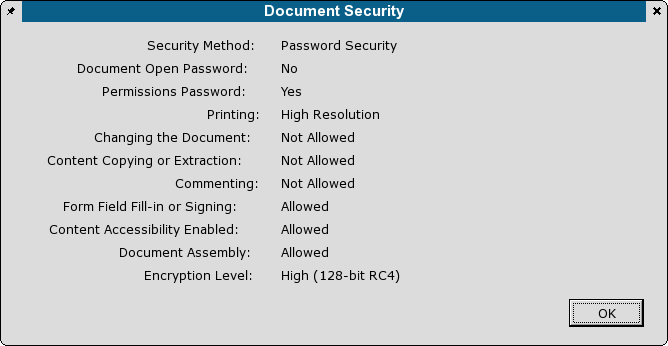 Acrobat Reader Security Panel